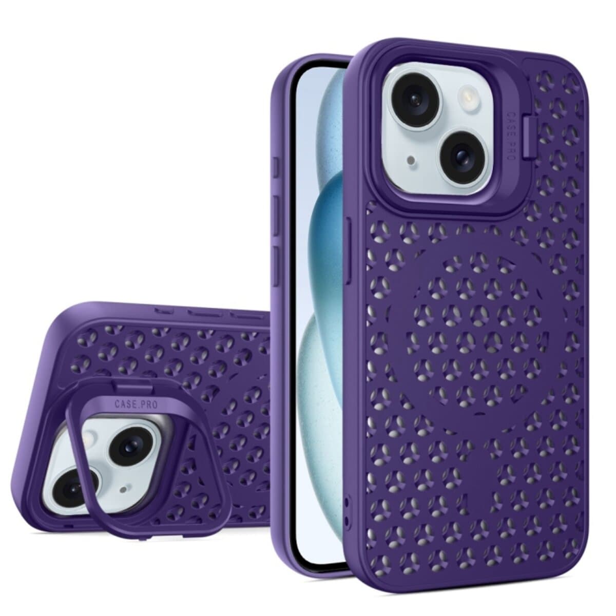 Защитный чехол-накладка Cosmic Grater Stand для Apple iPhone 15 Purple (GRASTiP15Purple)