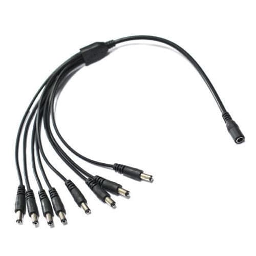 Спліттер розгалужувач живлення для камер 1x8 5.5x2.1мм CCTV 40см Black (312668)