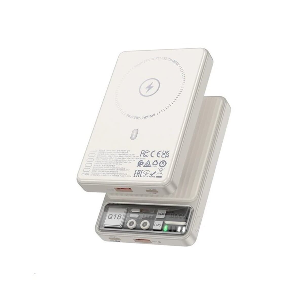 Powerbank павербанк УМБ HOCO Q18 Tourer 22.5W 10000mAh fully compatible with magnetic fast charging Milky White