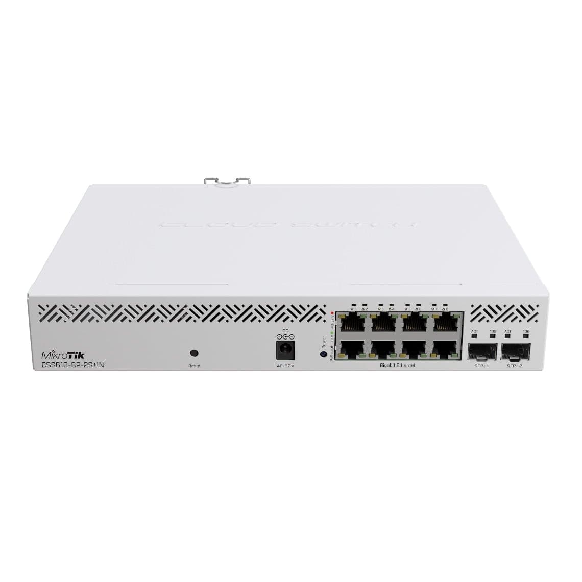Комутатор Mikrotik CSS610-8P-2S+IN 8 портовий xGigabit Ethernet Smart Switch with PoE-out 4xSFP cages 400MH Метал White