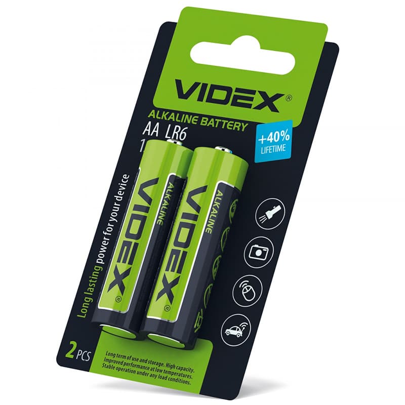 Батарейка VIDEX 25400 SMALL AA/LR06 Лужна 2 шт