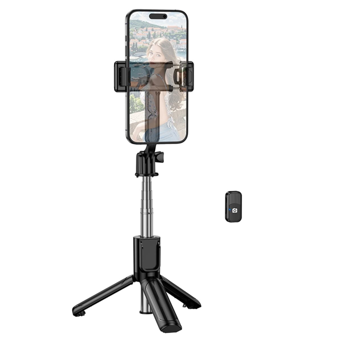 Селфі-монопод трипод BOROFONE BY14 Graceful mini live broadcast holder Bluetooth-кнопка Black