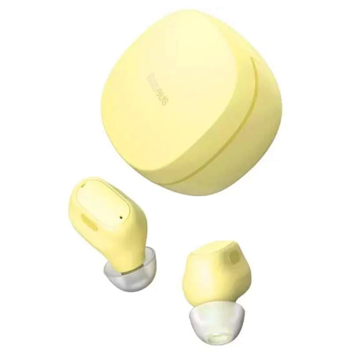 Бездротові навушники Baseus Encok WM01 True Wireless Earphones BT5.3 300mAh Yellow (NGTW240011)