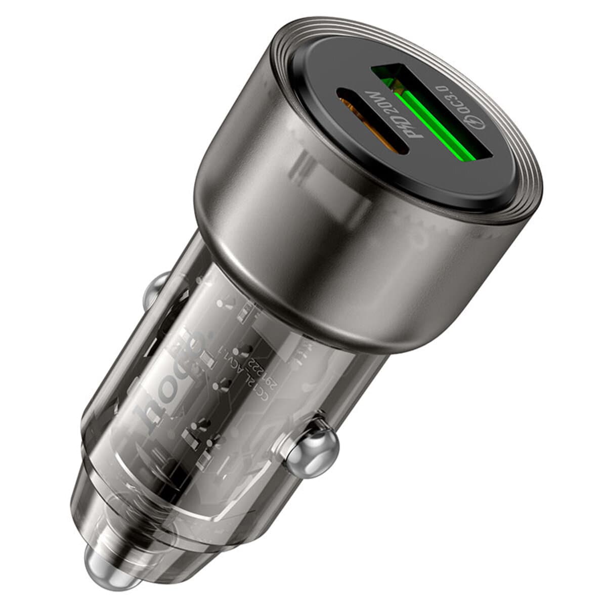 Автомобильное зарядное устройство HOCO Z52 Spacious PD38W 1xType-C 1xUSB car charger Black