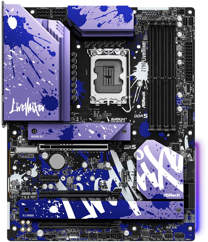 Материнська плата AsRock Z790 LIVEMIXER 1700/Z790 4*DDR5 3*PCIex16 HDMI/DP/eDP 4xSATA 6xM.2 2.5Glan 7.1ch ATX