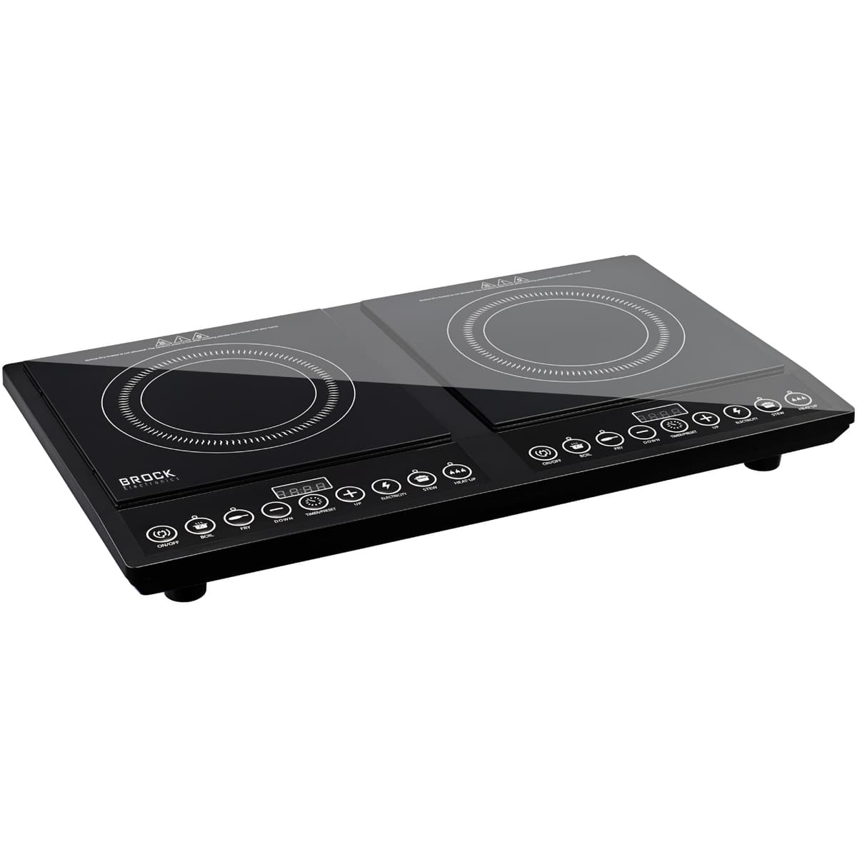 Настільна електрична індукційна плита BROCK HP 4013 2 конфорки 2000W 80°-270°С склокераміка Black (HP4013)