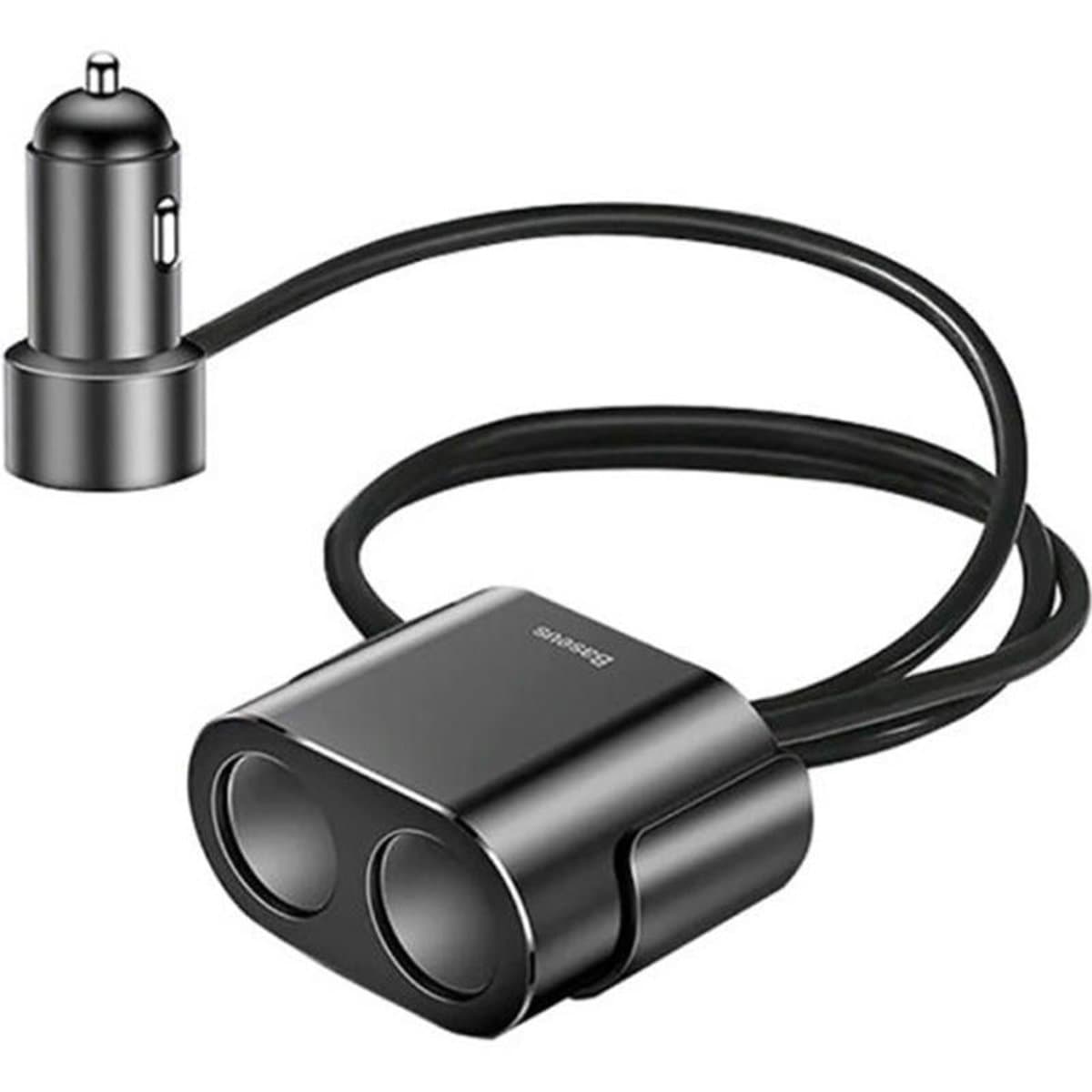 Автомобільний зарядний пристрій Baseus High Efficiency One to Two Cigarette Lighter 2xUSB 3.1А Black (CRDYQ-01)