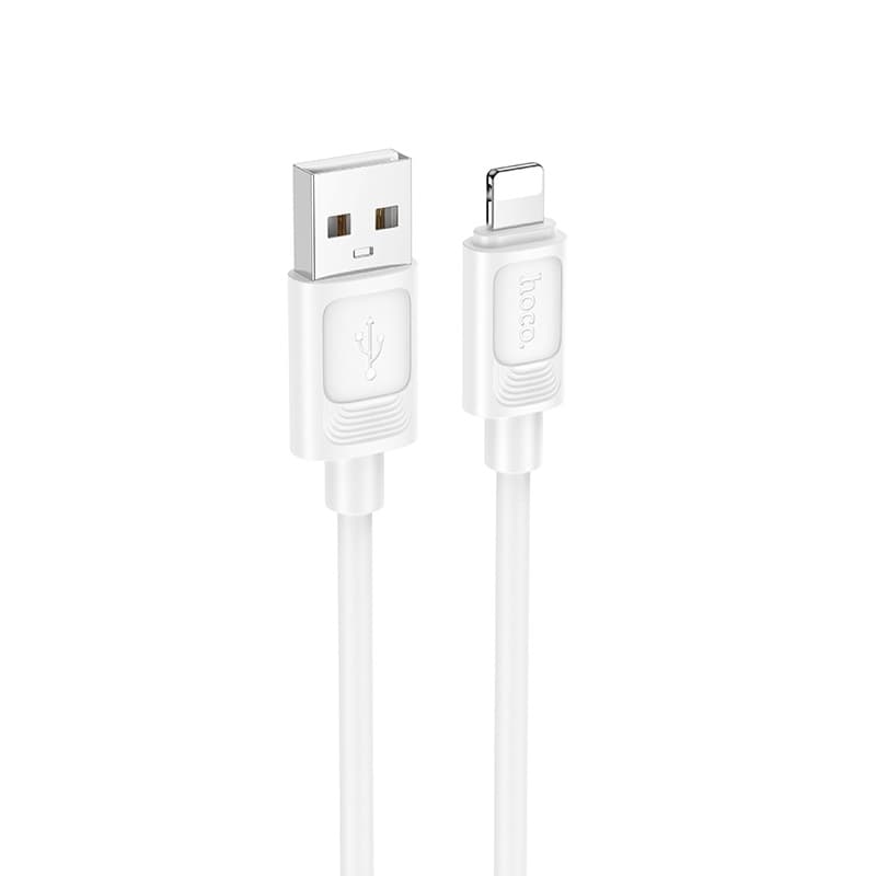 Кабель HOCO X122 Benefit silicone charging data cable USB to Lightning 1m 2.4A White