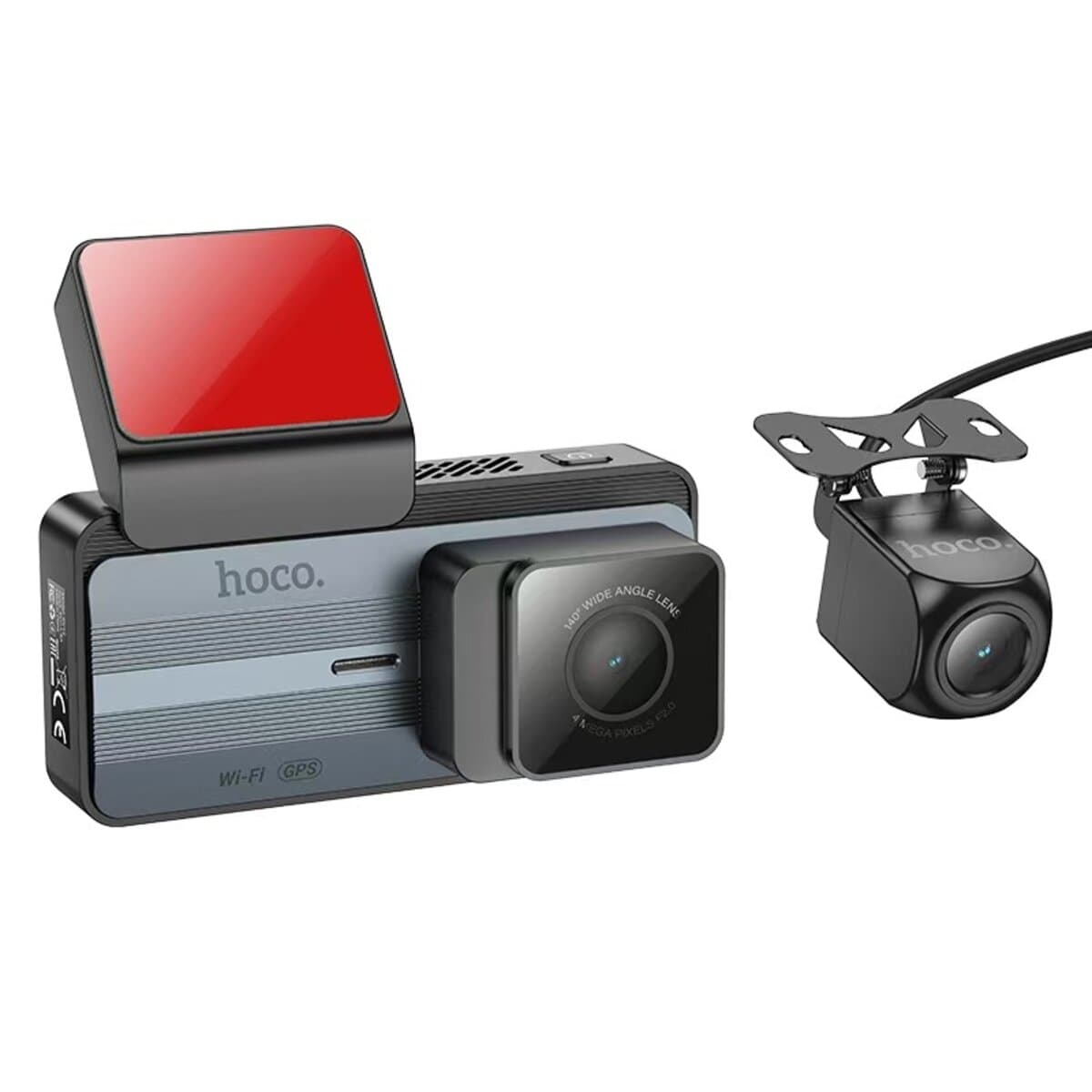Автомобильный видеорегистратор HOCO DV12 driving recorder 2K display GPS with rear camera 3.69" Grey