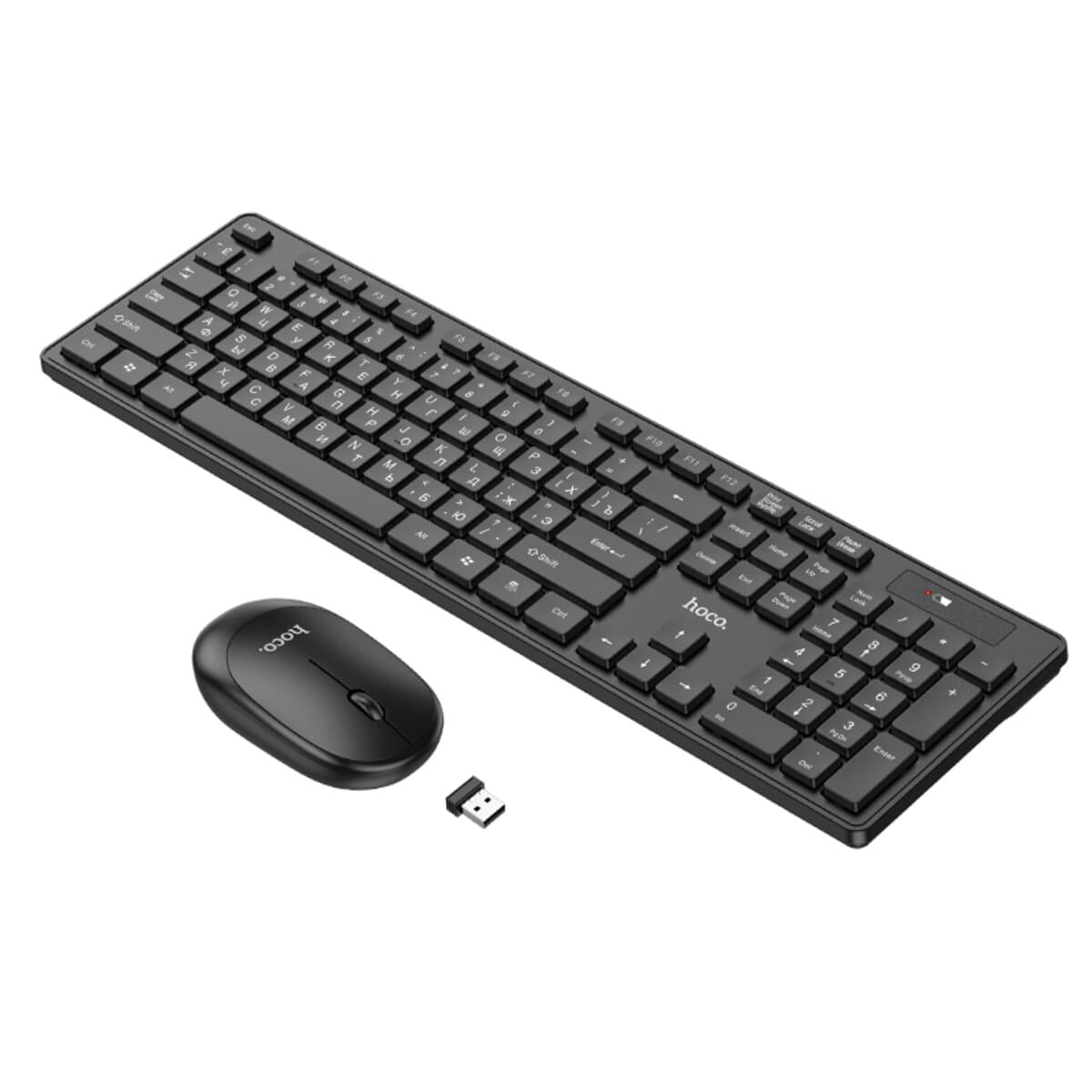 Комплект бездротової мишки та клавіатури HOCO GM17 Wireless business keyboard and mouse set English Version Black