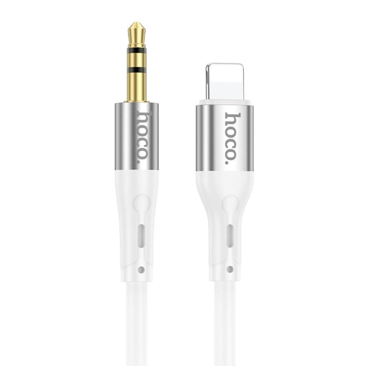 Аудіокабель HOCO UPA22 3.5 mm to Lightning silicone digital audio conversion cable White