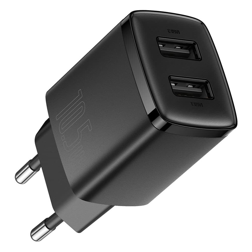 Зарядное устройство для адаптера Baseus CCXJ010201 Compact Charger 2xUSB-A 10.5W Black