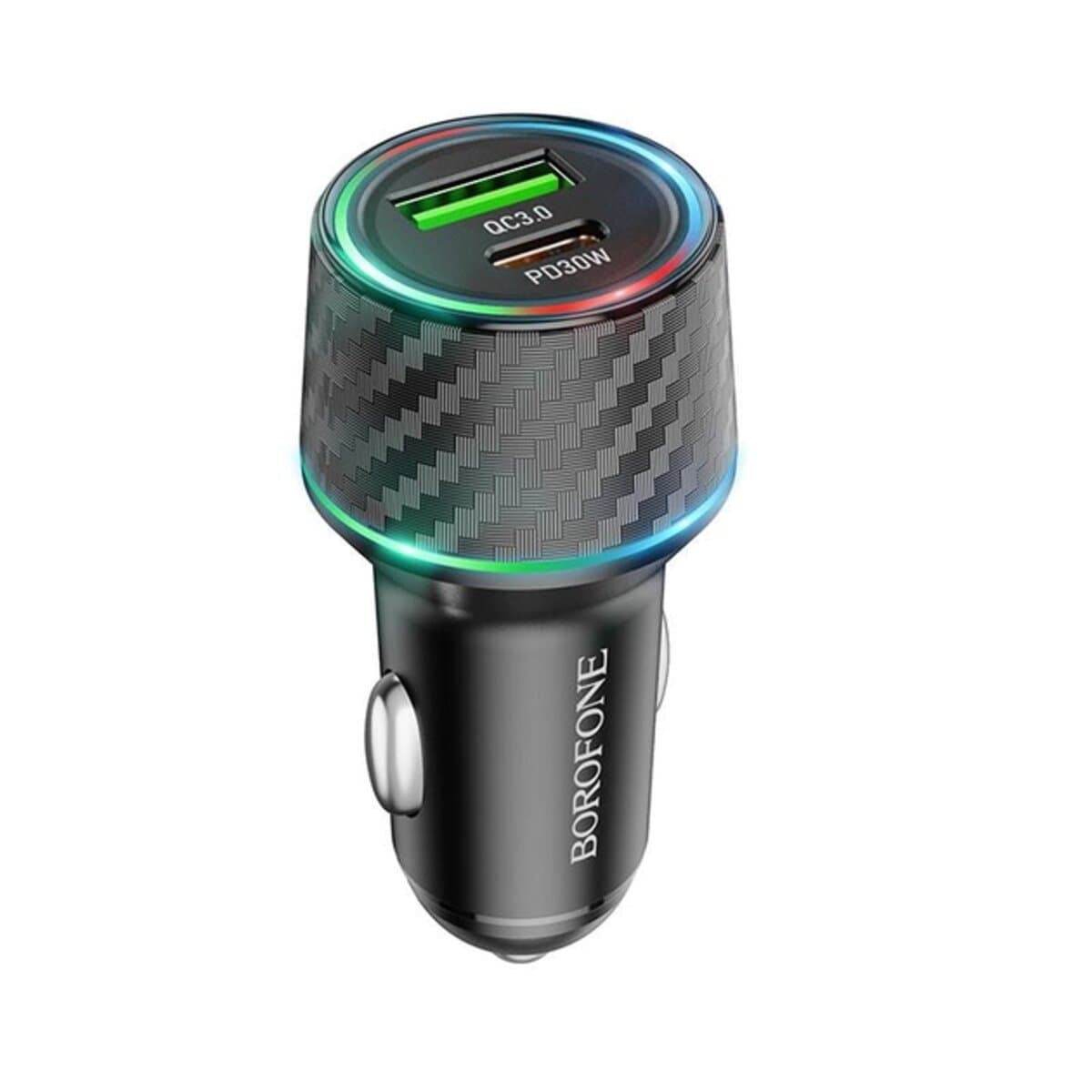 Автомобильное зарядное устройство BOROFONE BZ21 Brilliant 48W Type-C+USB PD30W+QC3.0 car charger Black (BZ21B)