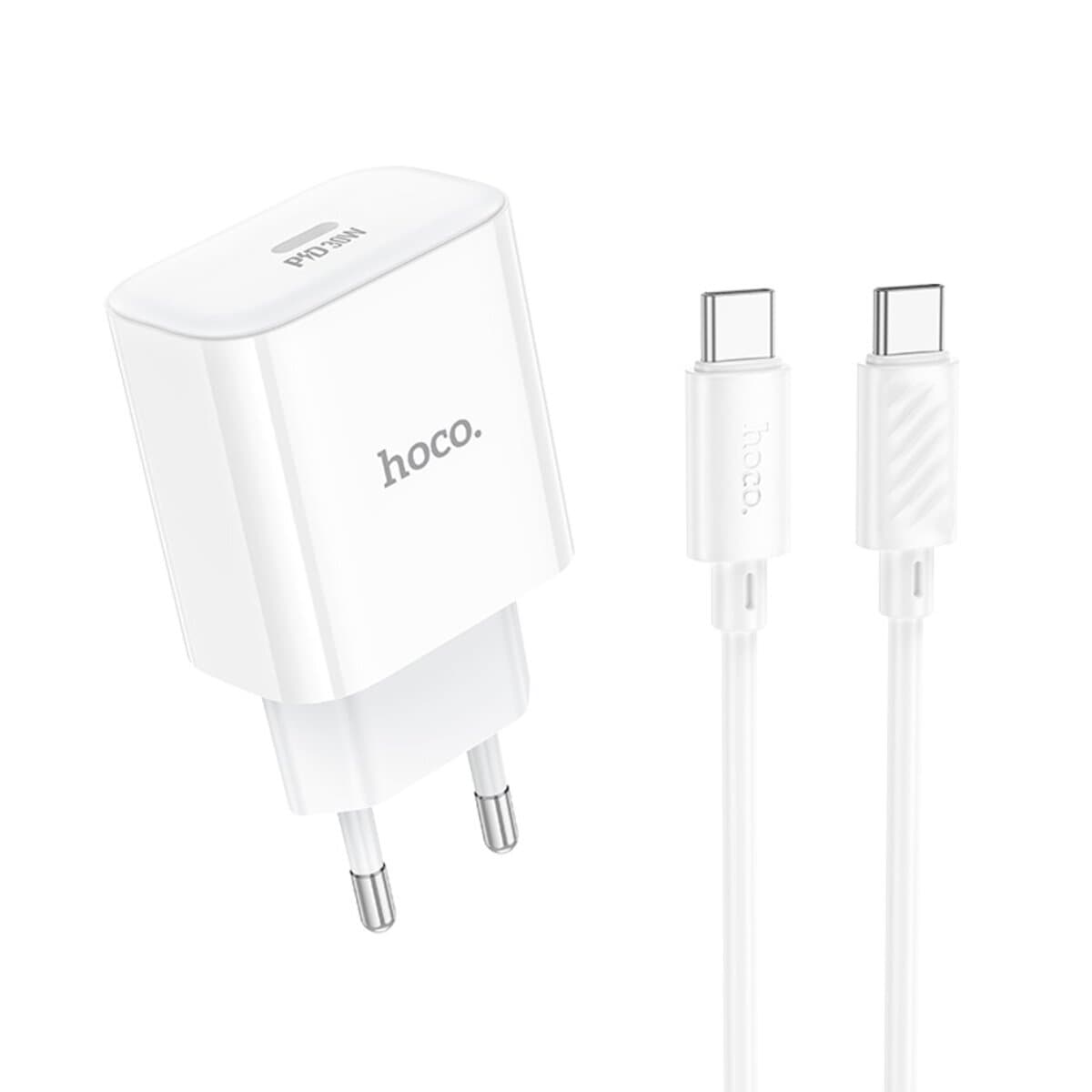 Зарядное устройство HOCO C76A Pro Majestic single port PD30W charger set Type-C to Type-C cable EU White