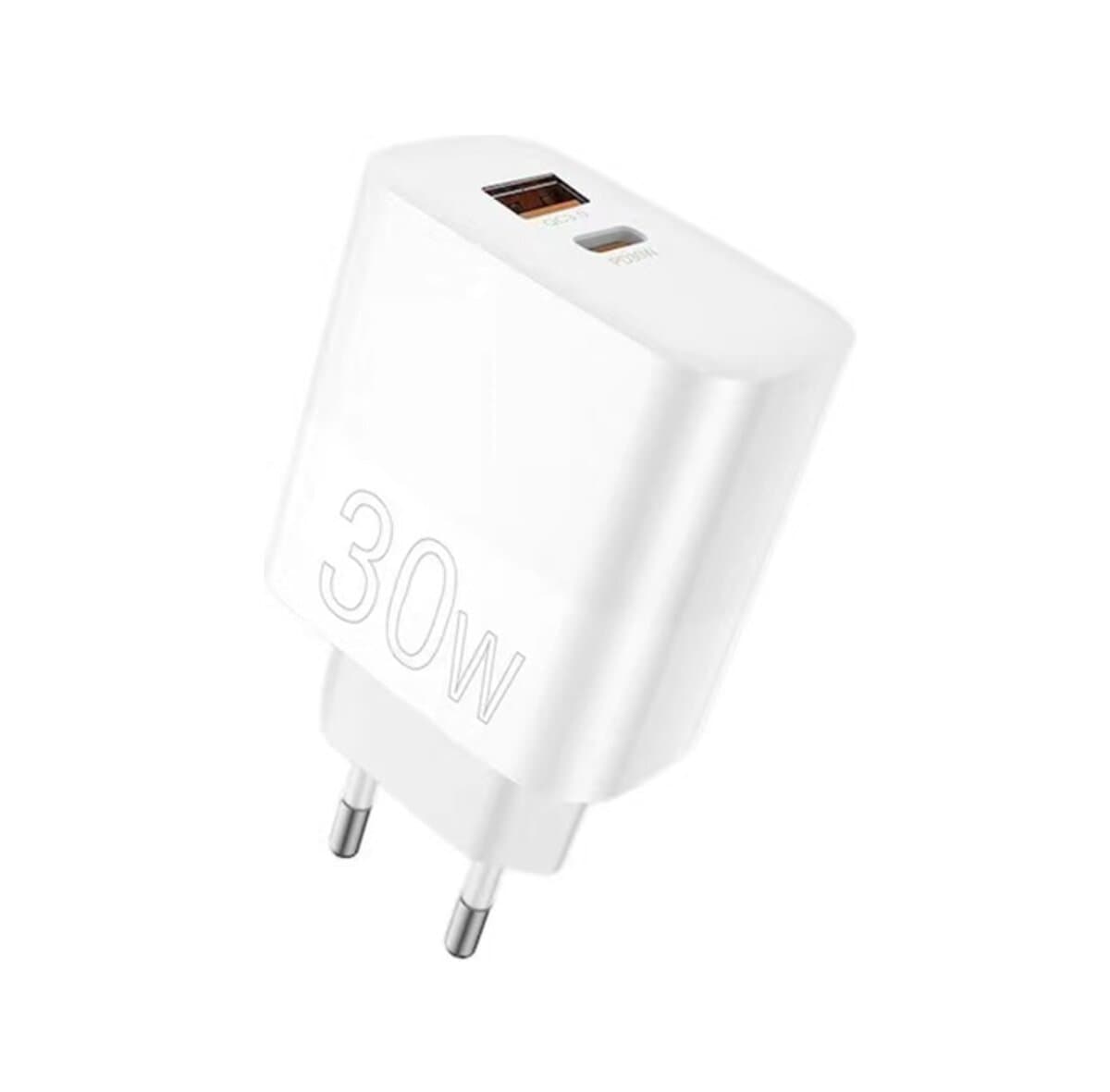 Зарядний пристрій WUW-C208 30W PD USB-C USB QC3.0 18W White