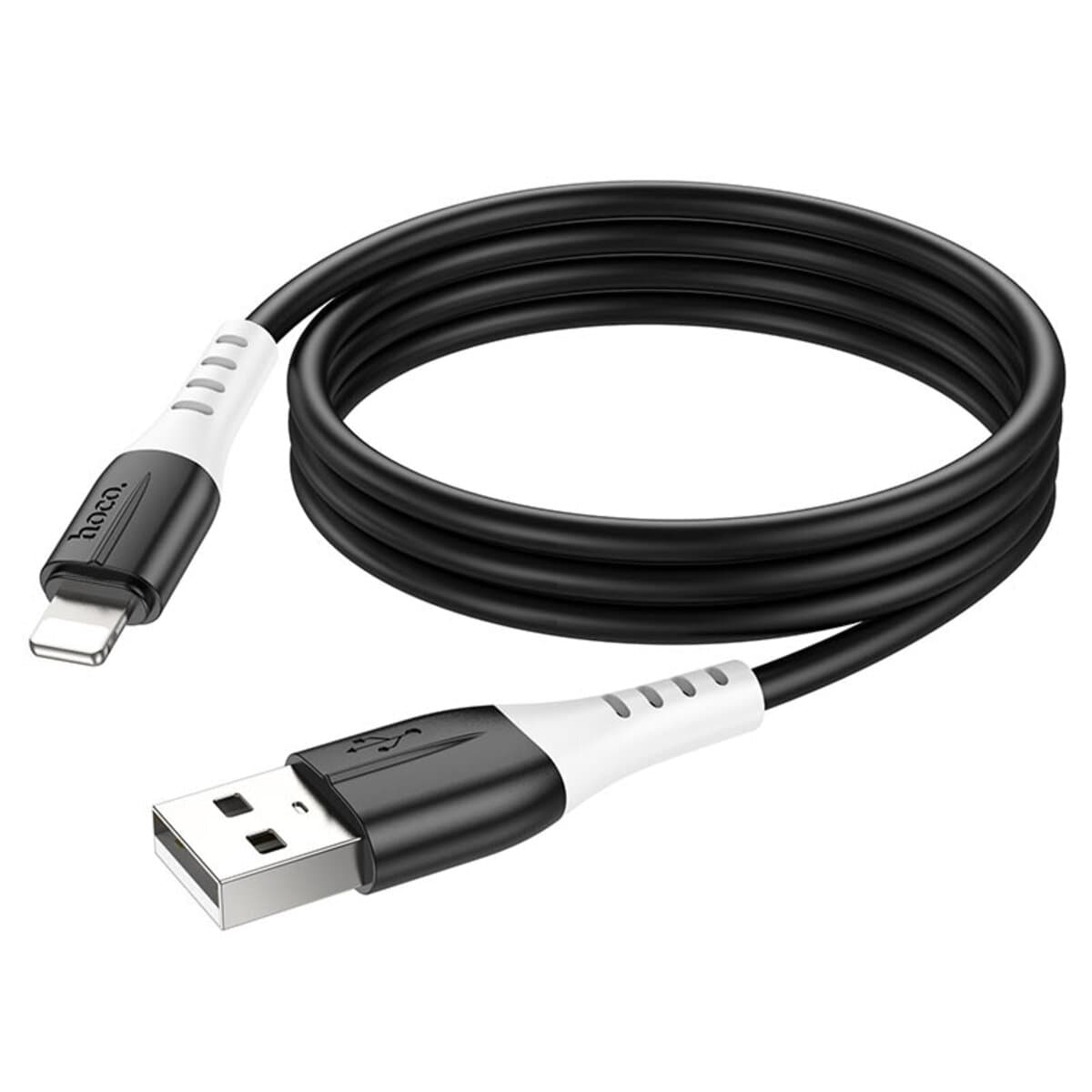 Кабель HOCO X82 USB to Lightning 2.4A 1m silicone connectors Black