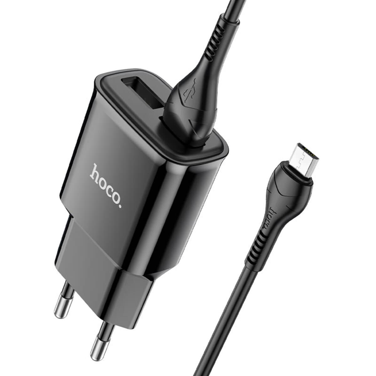 Зарядное устройство HOCO C88A Star round dual port charger set USB to MicroUSB cable 12W Black