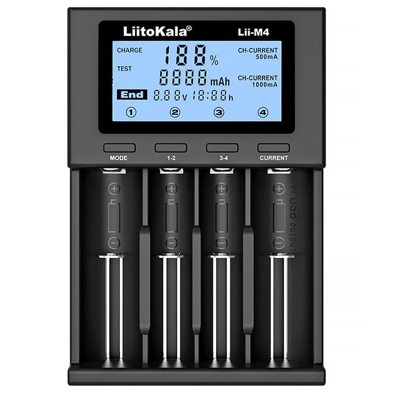 Зарядний пристрій для акумуляторів LiitoKala Lii-M4 4x(Lion/NiMH/NiCd) Power Bank discharge function