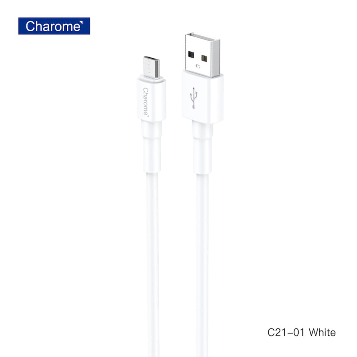 Кабель CHAROME C21-01 USB-A to Micro Charging Data Cable White