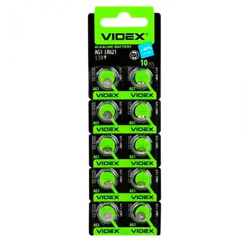 Батарейка таблетка Videx AG1 LR621 LR60 алкалайн 10шт (287545)