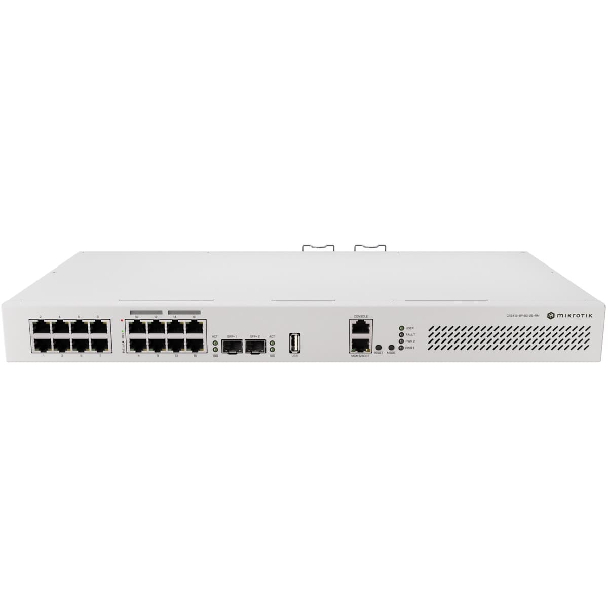 Маршрутизатор-комутатор Mikrotik CRS418-8P-8G-2S+RM метал PoE (CRS418-8P-8G-2S+RM)