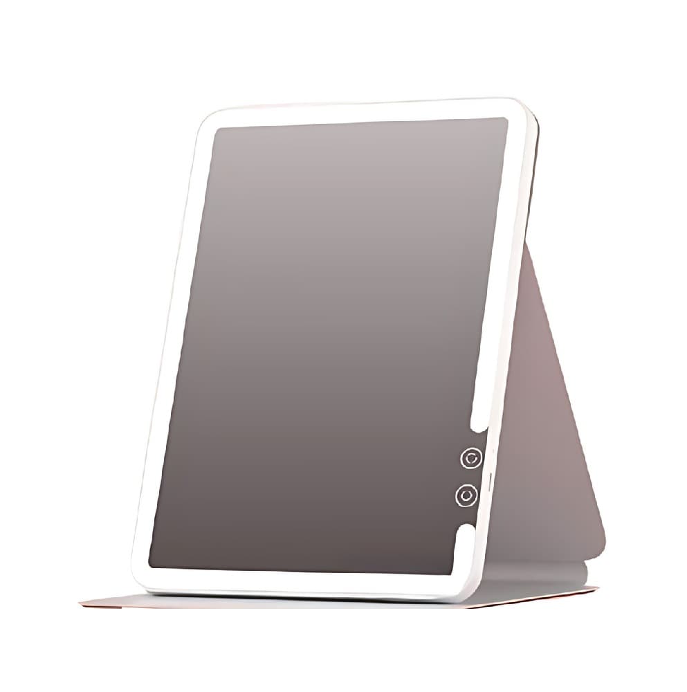 Настільне дзеркало для макіяжу з підсвічуванням DOCO 11'' Daylight Portable Flat Mirror Pro 3000mAh Pink (FM008P)