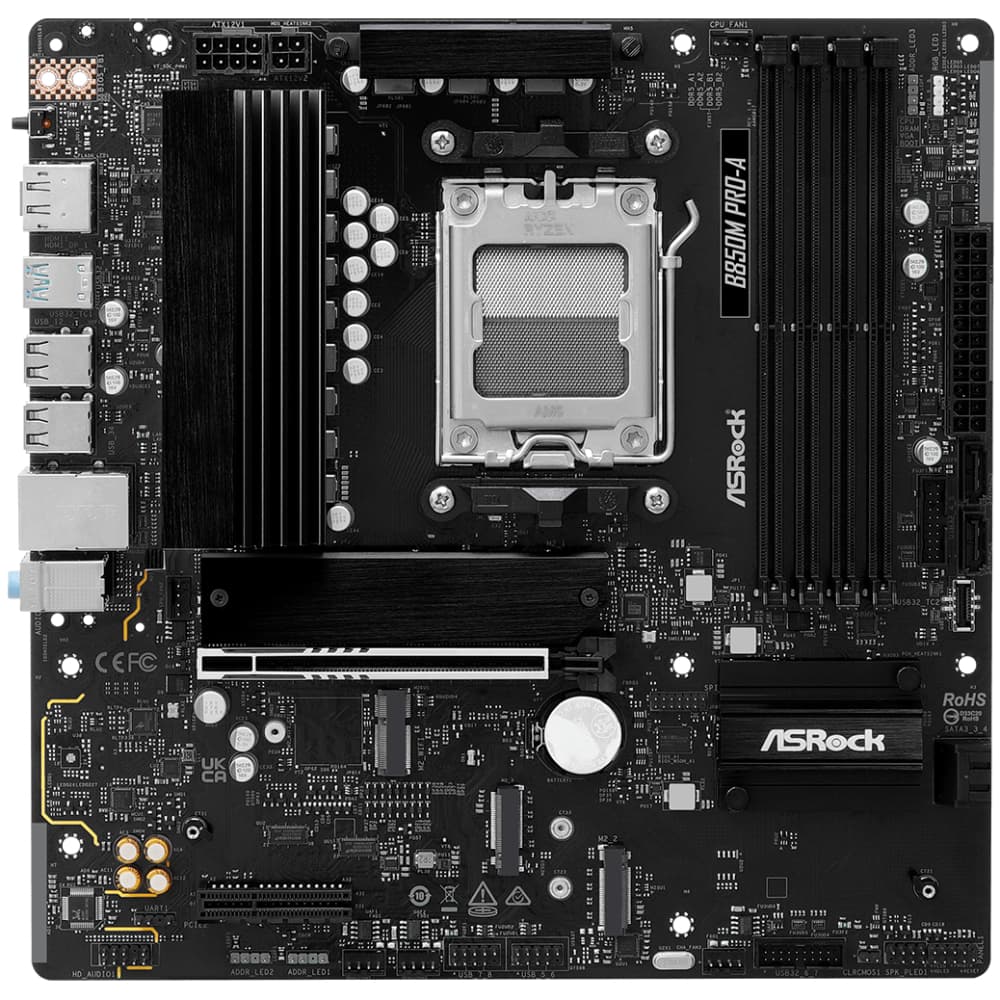 Материнская плата ASRock B850M Pro-A AM5/B850 4*DDR5 PCIex16 HDMI/DP 4xSATAІІІ 3xM.2 2.5GLan mATX (B850M Pro-A)