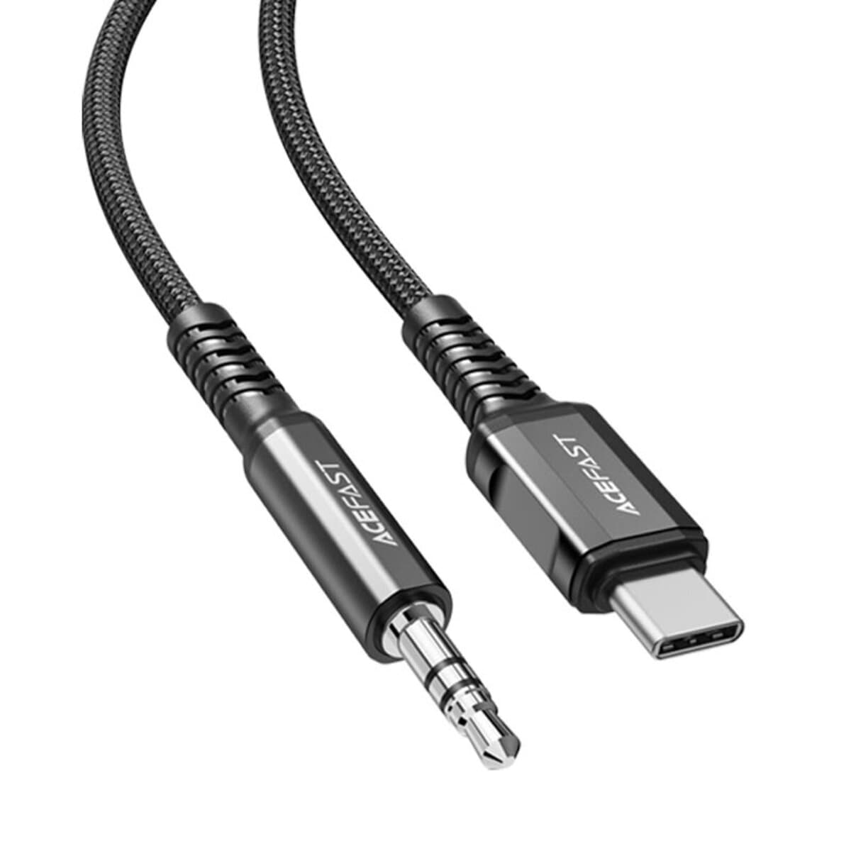 Кабель ACEFAST C1-08 USB-C to AUX 3.5mm aluminum alloy audio cable 1.2m Black (AFC1-08B)