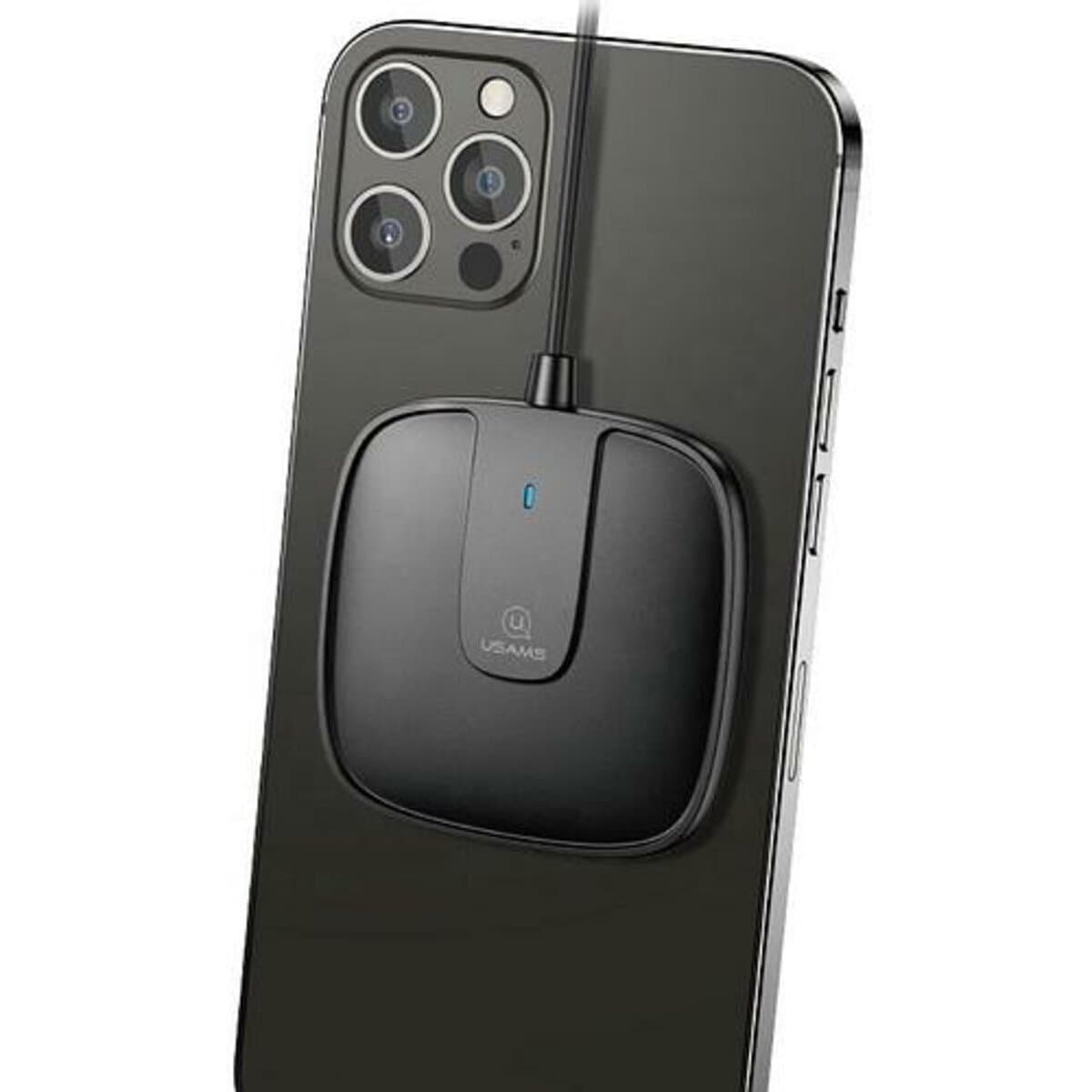 Бездротовий зарядний пристрій Usams US-CD153 Ultra-thin Magnetic Fast Wireless Charger With Cable Black (CD153DZ01)