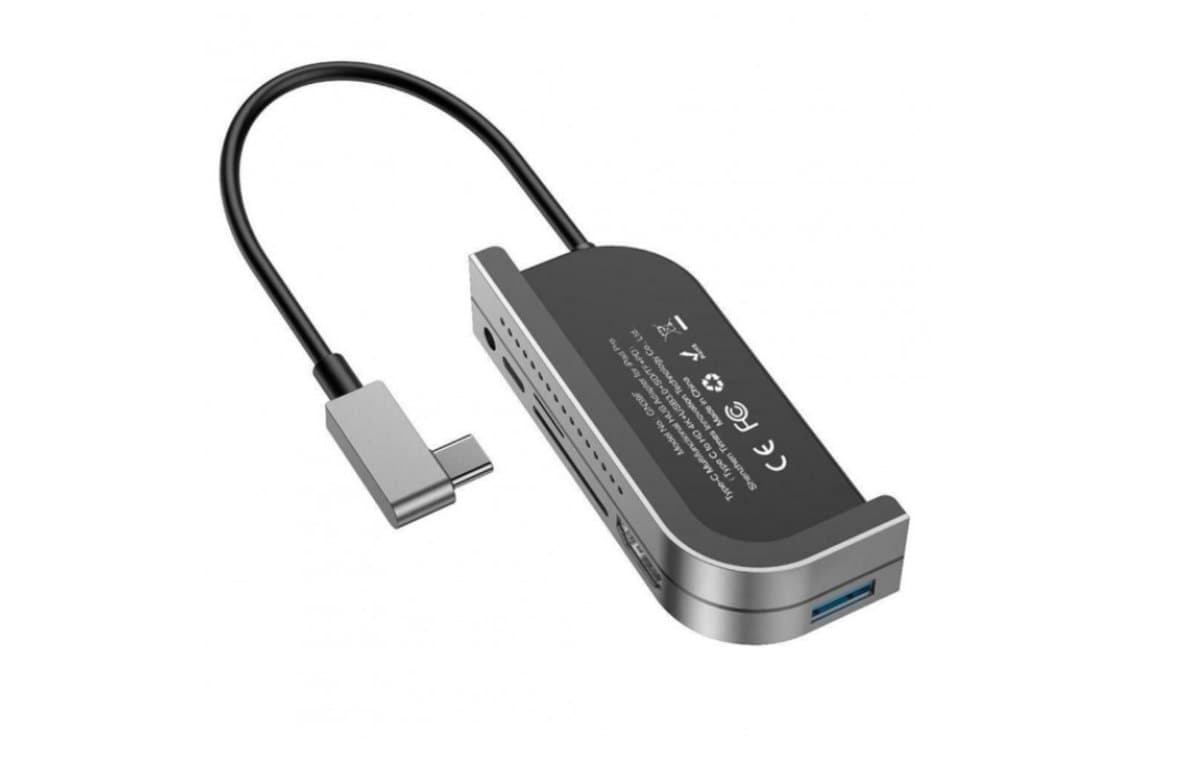 USB-хаб Baseus Bend Angle No.7 Multifunctional Type-C HUB Converter Dark Grey (CAHUB-WJ0G)
