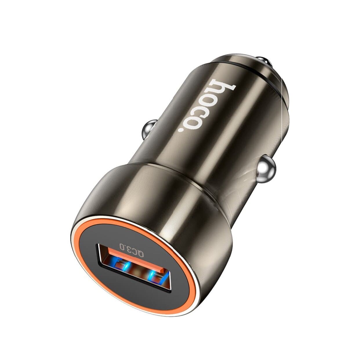 Автомобільний зарядний пристрій HOCO Z46 1xUSB Blue shield single port QC3.0 18W Metal Grey