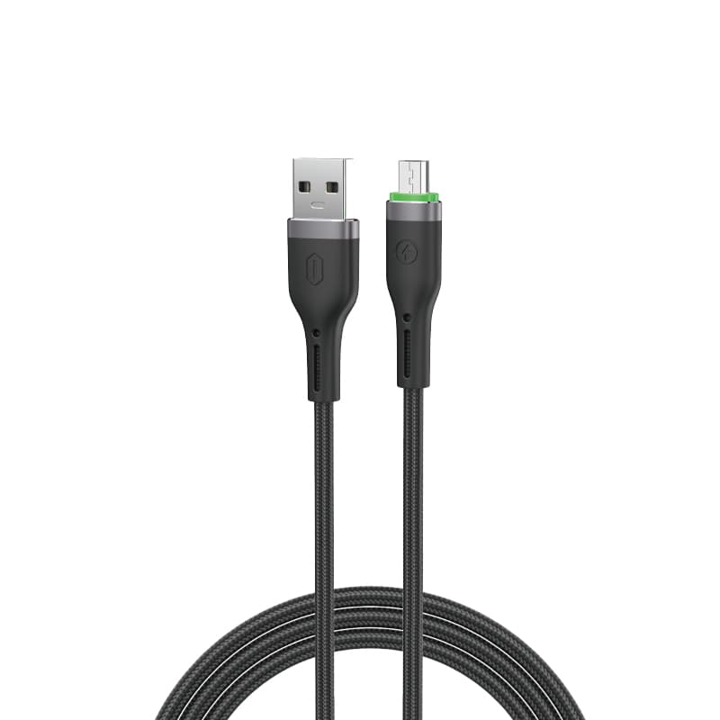 Кабель WIWU Wi-C066 12W OringLink Series Nylon Braided Cable USB to MicroUSB 1m 2.4A Black