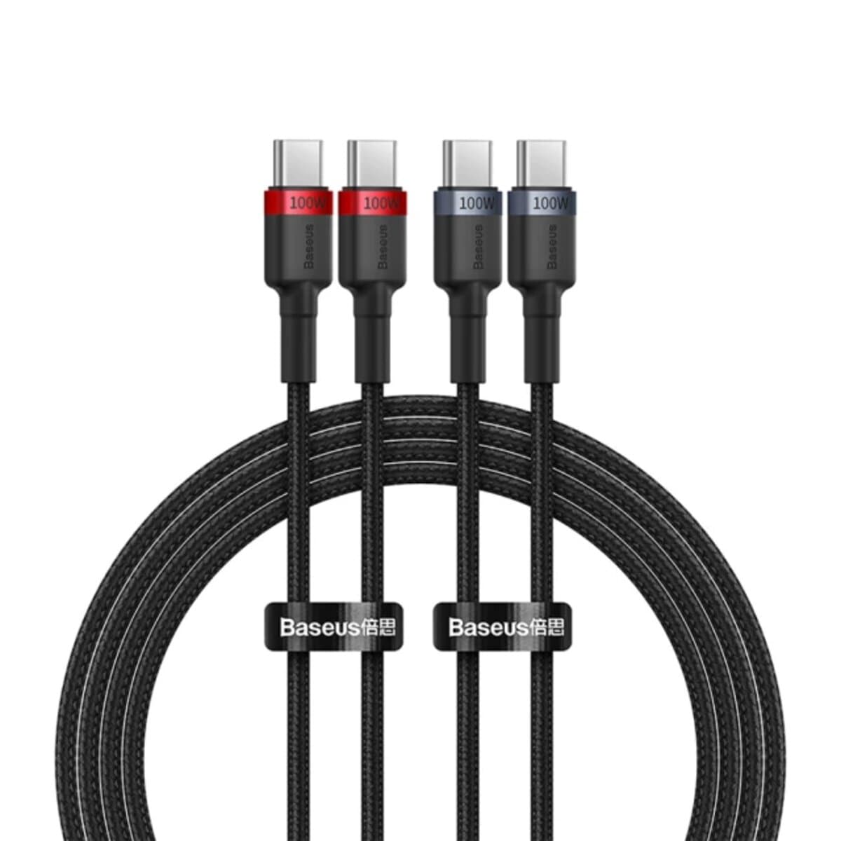 Кабель Baseus Cafule Charging Cable Type-C to Type-C 100W 1m 2шт Black (P10318306003-00)