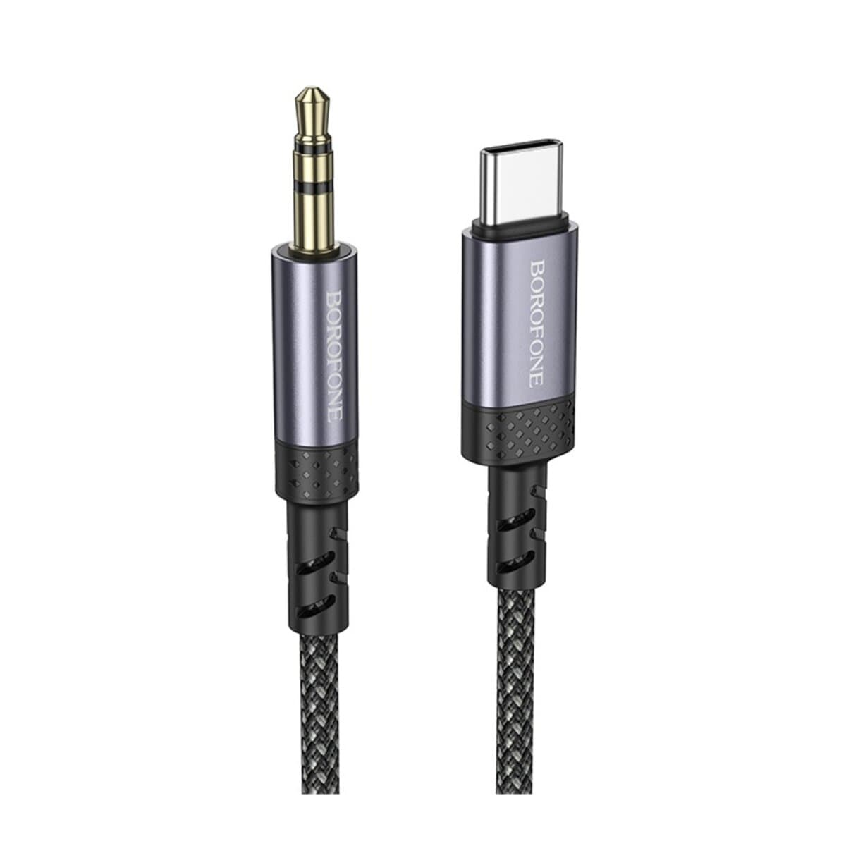 Аудіокабель BOROFONE BL24 Graceful digital audio conversion cable Type-C to 3.5 mm 1m Metal Grey