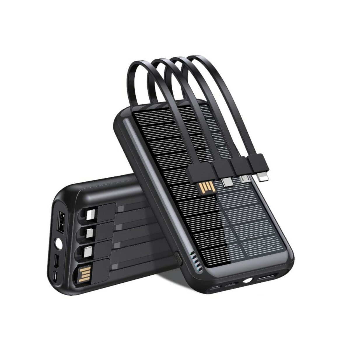 Powerbank повербанк УМБ із сонячною батареєю Mibrand EXTREM 20000mAh solar 4в1 Black (MI20K/S4W)