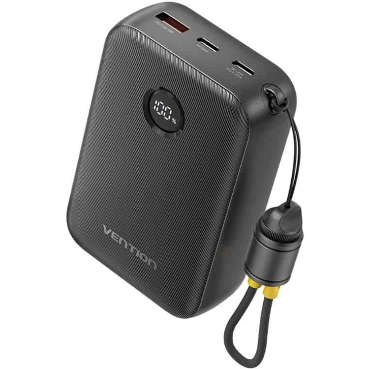 Powerbank павербанк УМБ Vention 20000mAh 22.5W 3A PD QC 1xUSB 2xType-C In/Out Black (FKBB0-C)