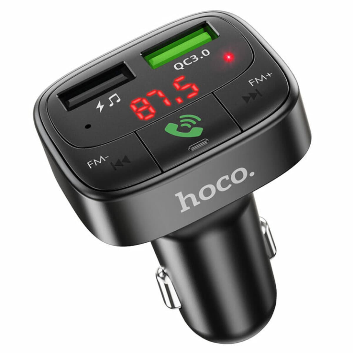 Автомобильный FM-трансмиттер ресивер HOCO E59 Promise QC3.0 car BT FM transmitter 18W Black