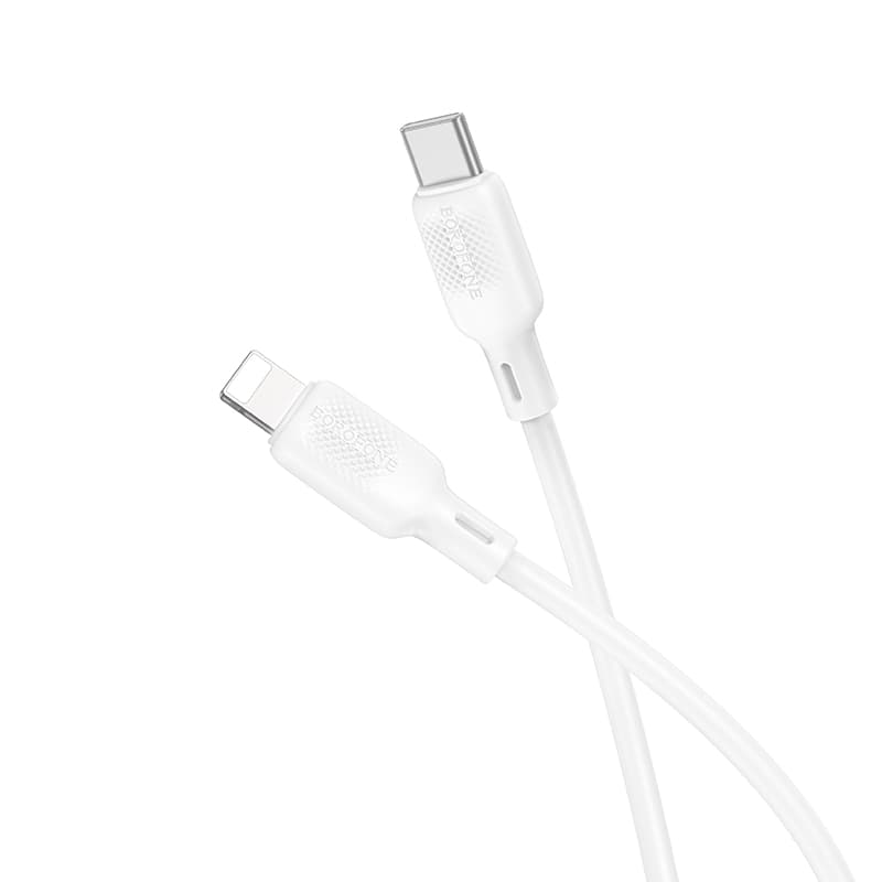 Кабель BOROFONE BX113 Lenny PD 3A 1m silicone charging data cable Type-C to Lightning White