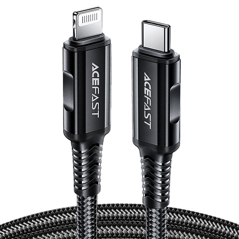 Кабель ACEFAST C4-01 Type-C to Lightning 3A 30W 1.8m nylon zinc connectors Black