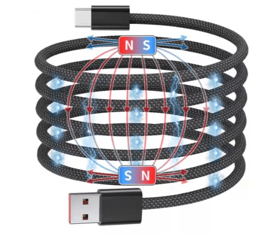 Кабель NN SN2 Magnetic USB to Type-C 1m 100W Grey (NNSN2)