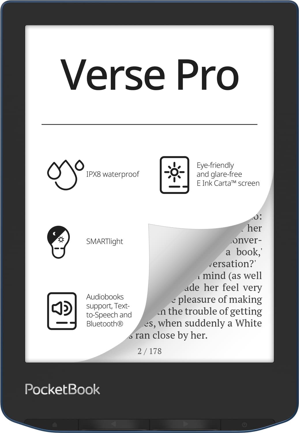 Електронна книга PocketBook Verse Pro PB634 16 Гб 6'' Azure Black (PB634-A-CIS)