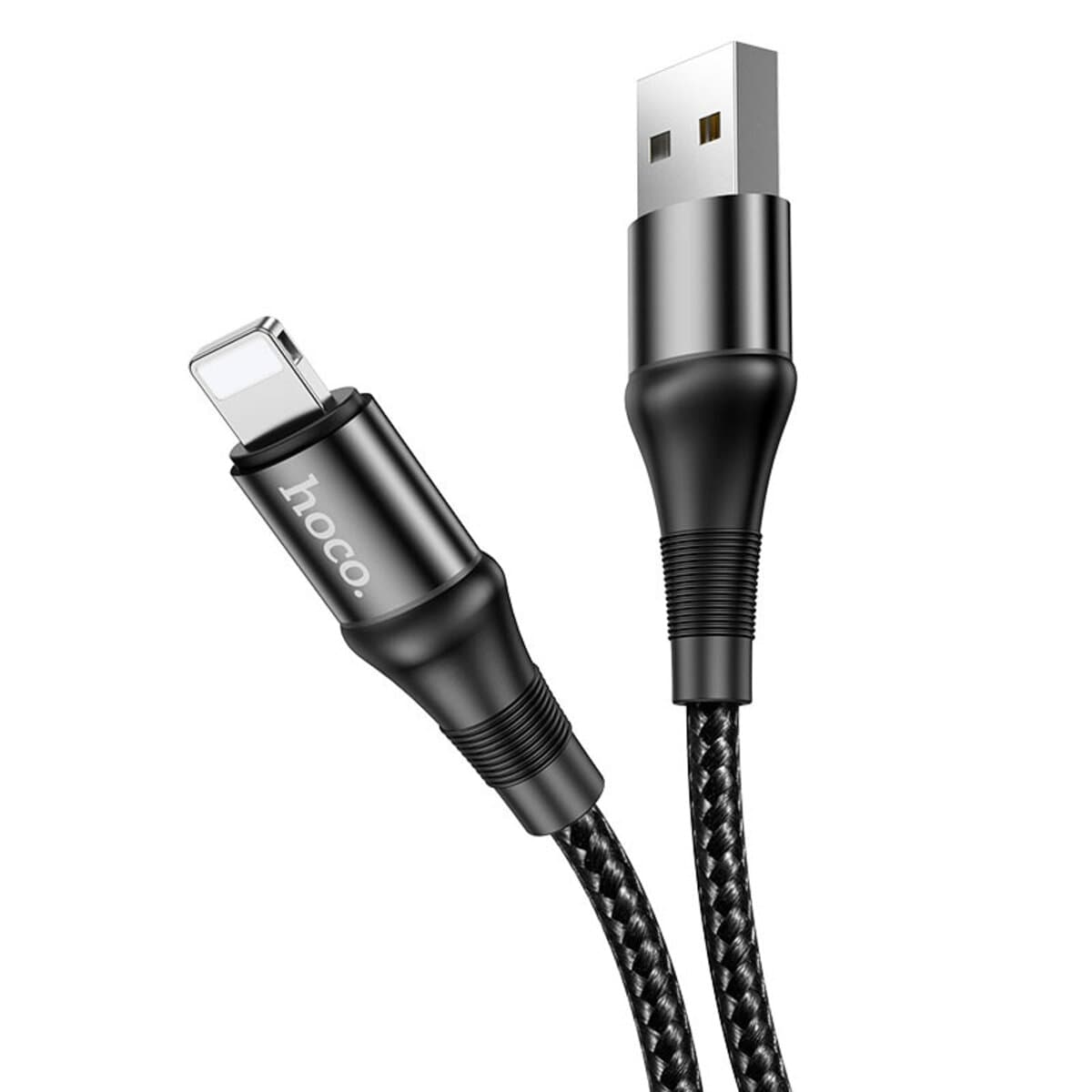 Кабель HOCO X50 USB to Lightning 2.4A 1m nylon aluminum connectors Black
