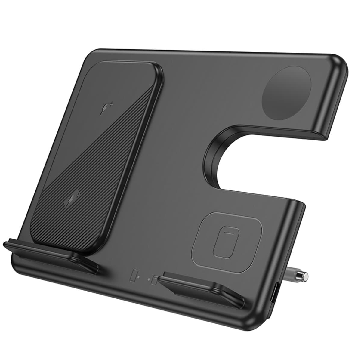 Беспроводное зарядное устройство HOCO CQ2 Flash folding 3-in-1 wireless fast charger for Galaxy Watch Black
