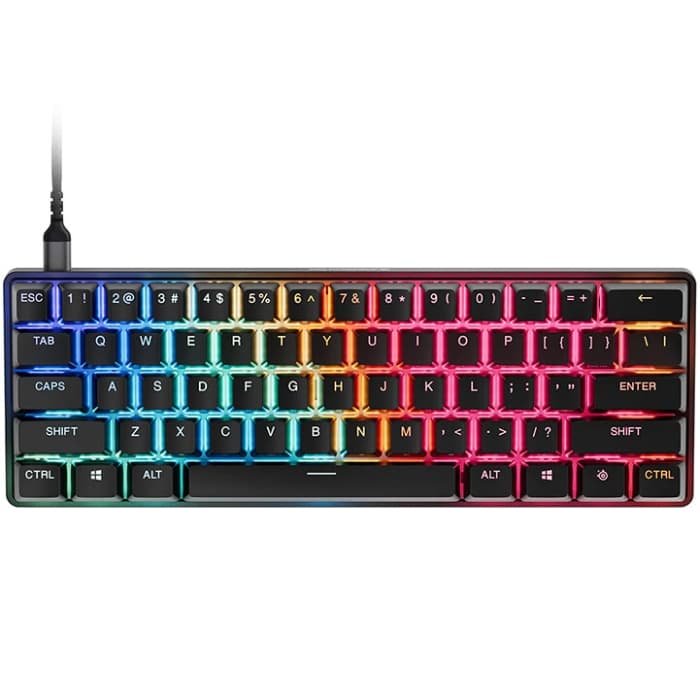 Дротова ігрова клавіатура SteelSeries Apex Pro Mini Gen 3 Англ/Укр HyperMagnetic OmniPoint 3.0 OLED RGB Black (64913)