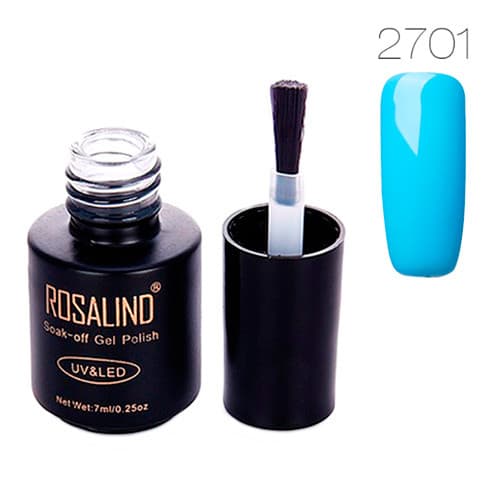 Гель-лак для нігтів манікюру Rosalind 7мл шелак для UV LED 2701 Blue (313009)