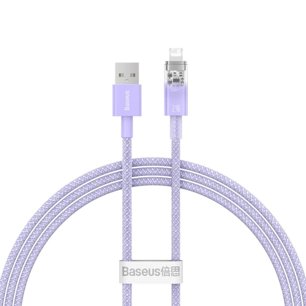 Кабель Baseus Explorer Series Fast Charging Cable with Smart Temperature Control USB to Lightning 2.4A 1m Purple (CATS010005)
