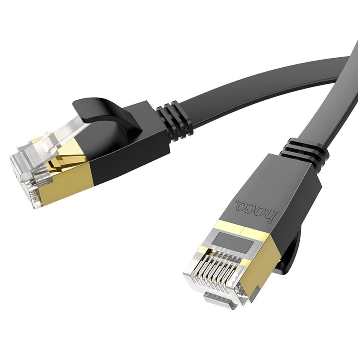 Патч-корд HOCO US07 RJ-45 General pure copper flat network cable 3m Black