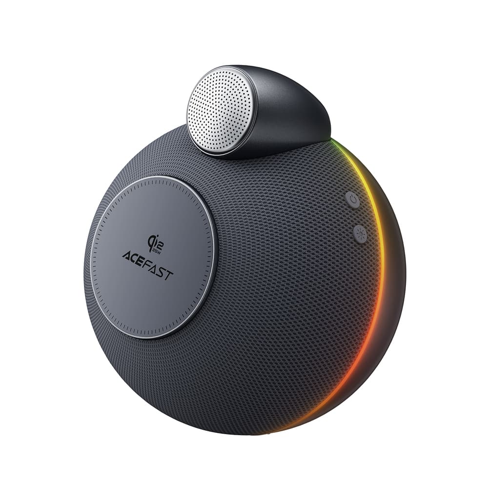 Бездротова портативна колонка ACEFAST K10 Air speaker with wireless charger BT5.4 Metal Grey
