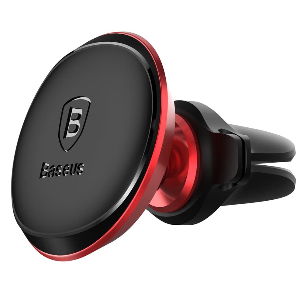 Автомобільне кріплення тримач для смартфона Baseus SUGX-A09 with cable clip На решітку Black-Red