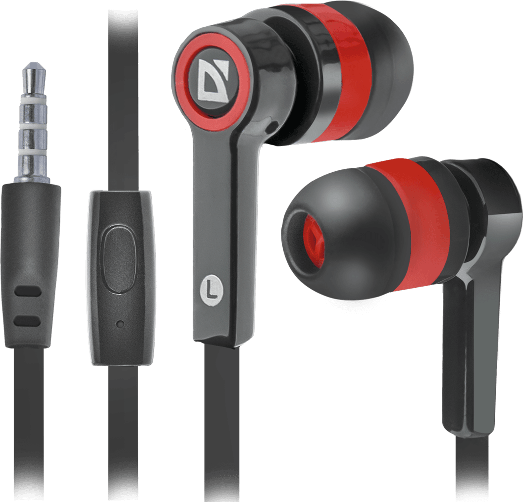 Провідні навушники з мікрофоном Defender Pulse 420 jack 3,5 Black-Red